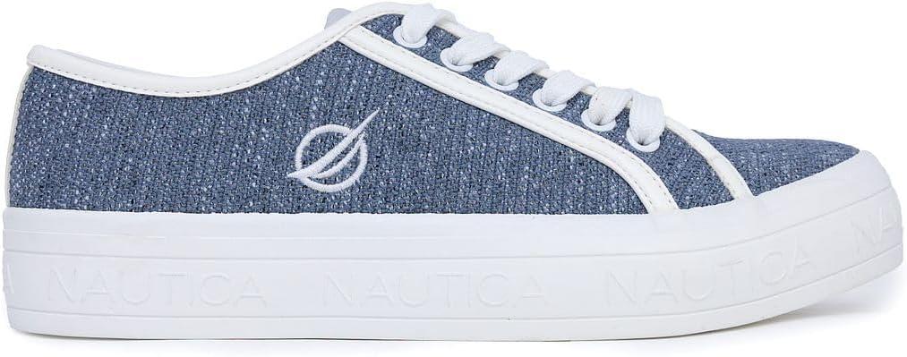 imageNautica Womens LaceUp Platform Fashion Sneakers LowTop Casual Walking amp Tennis Shoes PlatformNavylancelot