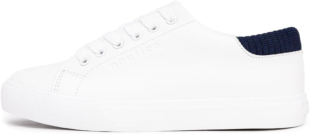 imageNautica Womens LaceUp Platform Fashion Sneakers LowTop Casual Walking amp Tennis Shoes PlatformVincawhite Navy