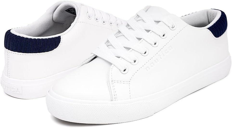 imageNautica Womens LaceUp Platform Fashion Sneakers LowTop Casual Walking amp Tennis Shoes PlatformVincawhite Navy