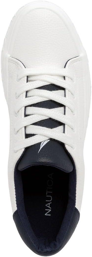 imageNautica Womens LaceUp Platform Fashion Sneakers LowTop Casual Walking amp Tennis Shoes PlatformWhite Navykildate