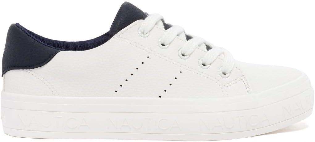 imageNautica Womens LaceUp Platform Fashion Sneakers LowTop Casual Walking amp Tennis Shoes PlatformWhite Navykildate
