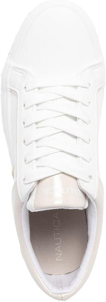 imageNautica Womens LaceUp Platform Fashion Sneakers LowTop Casual Walking amp Tennis Shoes PlatformWhite Sandosmanthus