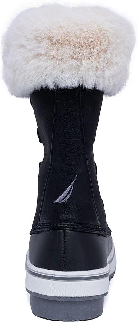 imageNautica Womens LaceUp Winter Snow amp Rain Boots WaterResistant Insulated Boots with Cozy Faux Fur Lining for Warmth and Comfort GlenoakBlack