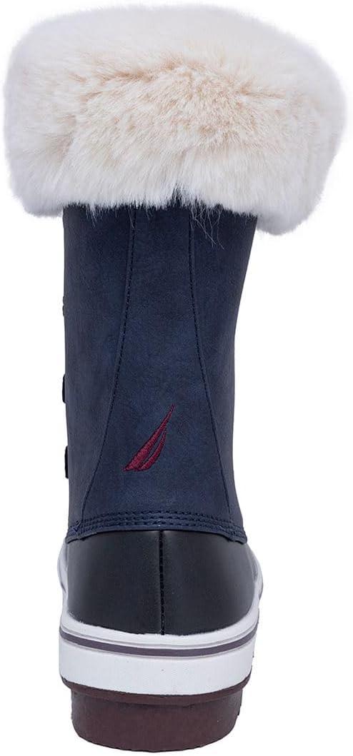 imageNautica Womens LaceUp Winter Snow amp Rain Boots WaterResistant Insulated Boots with Cozy Faux Fur Lining for Warmth and Comfort GlenoakPeacoat