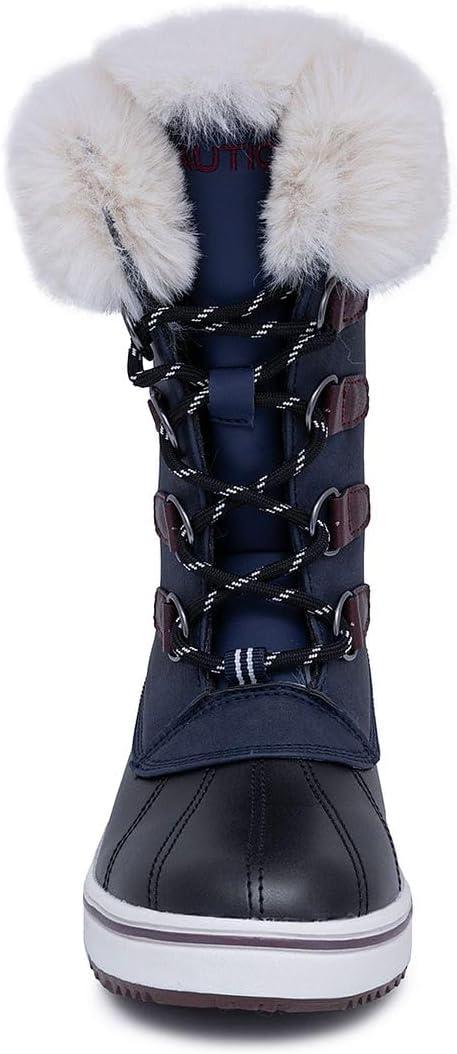 imageNautica Womens LaceUp Winter Snow amp Rain Boots WaterResistant Insulated Boots with Cozy Faux Fur Lining for Warmth and Comfort GlenoakPeacoat