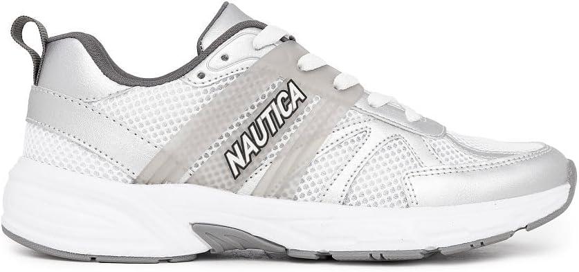 imageNautica Womens Lightweight Athletic Running SneakersNagiwhite Silver