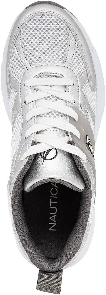 imageNautica Womens Lightweight Athletic Running SneakersNagiwhite Silver