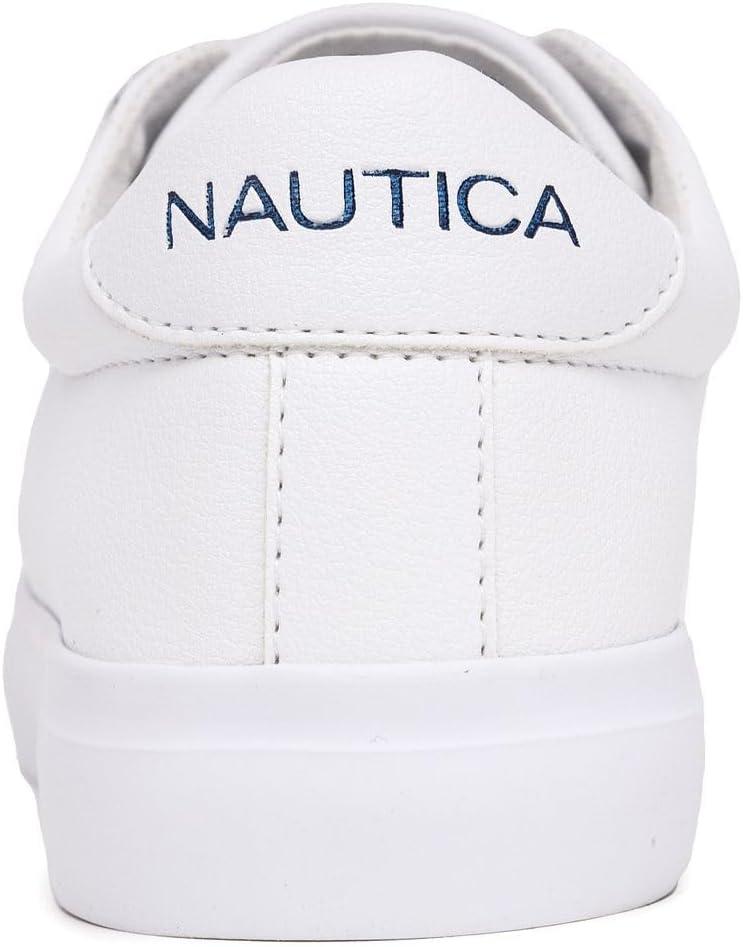 imageNautica Womens SlipOn Sneakers Casual LowTop Walking Shoes Comfortable NoLace Fashion Tennis StyleNitarared White Blue