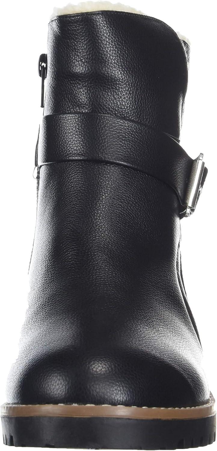 imageNautica Womens Winter Boots Ladies Faux Fur Lined Mid Calf Zipper Snow Riding ShoesBlack