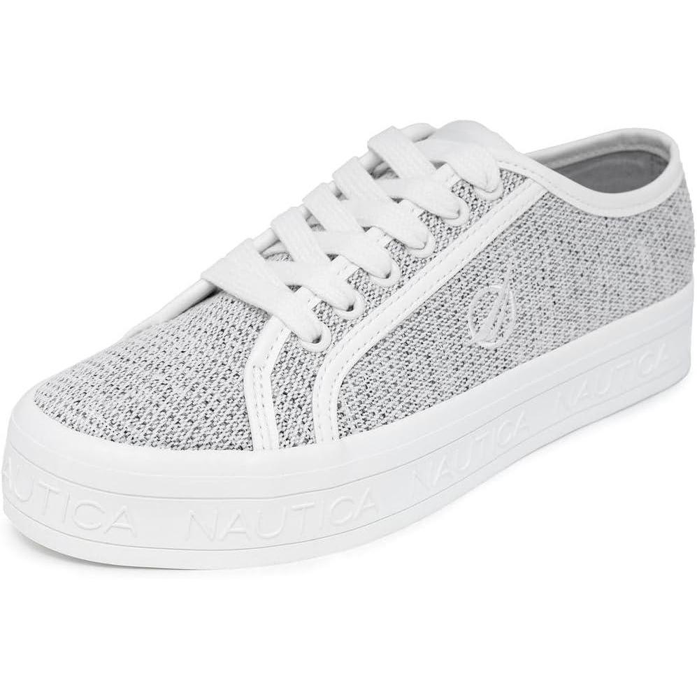 imageNautica Womens LaceUp Platform Fashion Sneakers LowTop Casual Walking amp Tennis Shoes PlatformGreylancelot