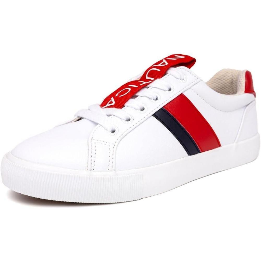 imageNautica Womens LaceUp Platform Fashion Sneakers LowTop Casual Walking amp Tennis Shoes PlatformSteam Red Tape