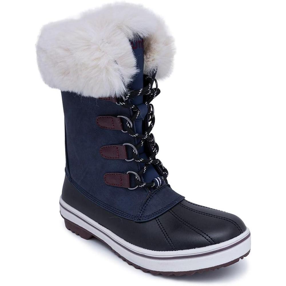 imageNautica Womens LaceUp Winter Snow amp Rain Boots WaterResistant Insulated Boots with Cozy Faux Fur Lining for Warmth and Comfort GlenoakPeacoat