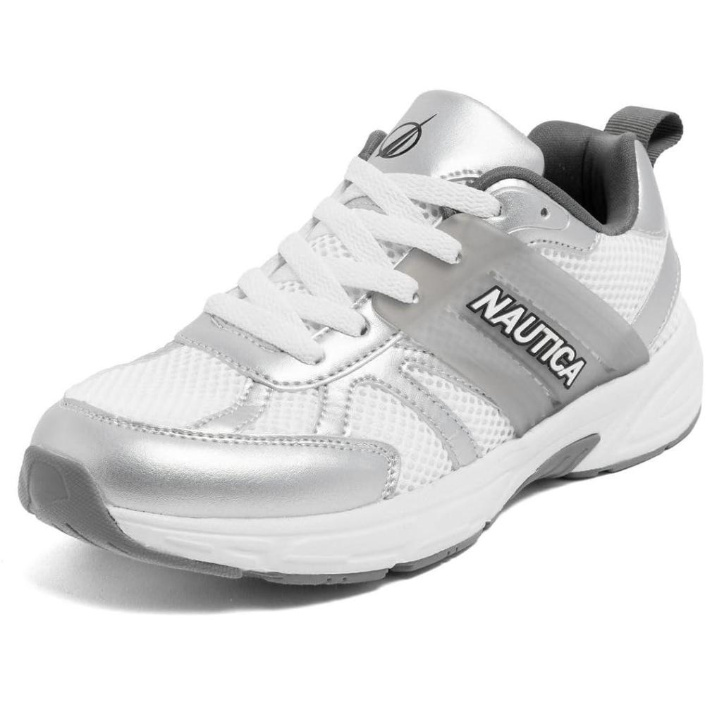 imageNautica Womens Lightweight Athletic Running SneakersNagiwhite Silver