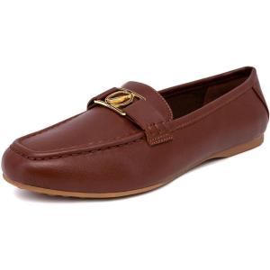 Nautica Woman Flat Loafers Designer Vegan Leather Penny Shoes Slip On – Soft, Durable and Flexible Luxury Resistant Feel Lightweight & Comfortable Memory Foam Everyday Moccasins.(Tan-nelms)