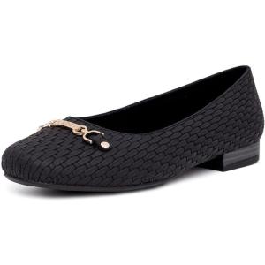 Nautica Woman Flat Loafers Luxury Designer Penny Shoes Slip On Ballet Comfortable Everyday Moccasins for Work Office Outdoor(Black Montoya)