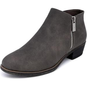 Nautica Women’s Ankle Boot with Side Zipper – Stylish Dress Boot for Women | Featuring a Low Heel, Chic Design, and Versatile Sizing | The Perfect Ankle Bootie for Dressy and Casual Occasions – Alara(Grey)