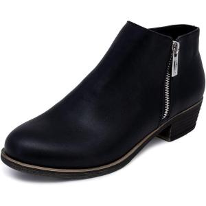 Nautica Women’s Ankle Boot with Side Zipper – Stylish Dress Boot for Women | Featuring a Low Heel, Chic Design, and Versatile Sizing | The Perfect Ankle Bootie for Dressy and Casual Occasions – Alara(Black)