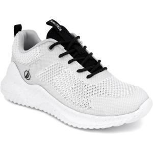 Nautica Women’s Casual Fashion Sneakers – Comfortable Walking Shoes with Knit Upper and Cushioned Support(Grey-kenyo)