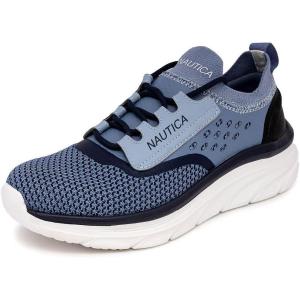 Nautica Women’s Fashion Sneaker Lace-Up Running Shoe Casual Max Cushioning Walking Tennis Sneaker(Blue-seracen)