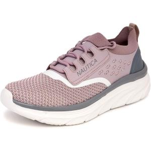 Nautica Women’s Fashion Sneaker Lace-Up Running Shoe Casual Max Cushioning Walking Tennis Sneaker(Light Lilac-seracen)