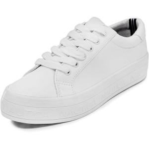 Nautica Women’s Lace-Up Platform Fashion Sneakers – Low-Top Casual Walking & Tennis Shoes Platform(Aelisa-white)