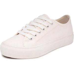 Nautica Women’s Lace-Up Platform Fashion Sneakers – Low-Top Casual Walking & Tennis Shoes Platform(Belladawn-white)