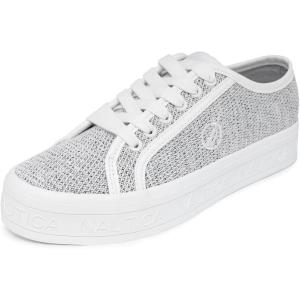 Nautica Women’s Lace-Up Platform Fashion Sneakers – Low-Top Casual Walking & Tennis Shoes Platform(Grey-lancelot)