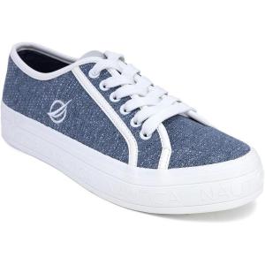 Nautica Women’s Lace-Up Platform Fashion Sneakers – Low-Top Casual Walking & Tennis Shoes Platform(Navy-lancelot)