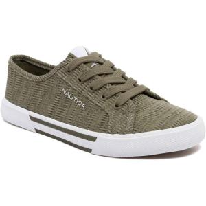 Nautica Women’s Lace-Up Platform Fashion Sneakers – Low-Top Casual Walking & Tennis Shoes Platform(Olive Blackhaw)