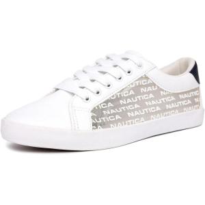 Nautica Women’s Lace-Up Platform Fashion Sneakers – Low-Top Casual Walking & Tennis Shoes Platform(Satsu-white)