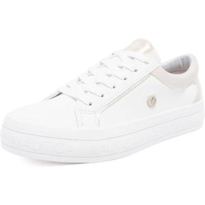 Nautica Women’s Lace-Up Platform Fashion Sneakers – Low-Top Casual Walking & Tennis Shoes Platform(White Sand-osmanthus)