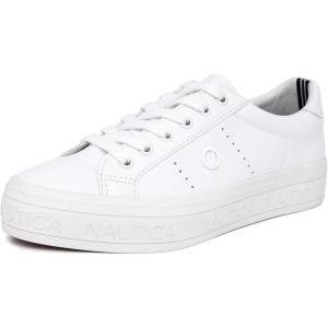 Nautica Women’s Lace-Up Platform Fashion Sneakers – Low-Top Casual Walking & Tennis Shoes Platform(Winafred-white/White)