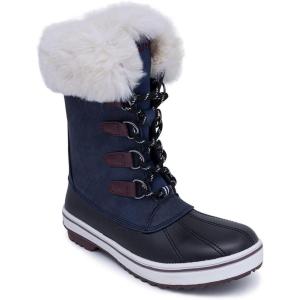 Nautica Women’s Lace-Up Winter Snow & Rain Boots – Water-Resistant Insulated Boots with Cozy Faux Fur Lining for Warmth and Comfort – Glenoak(Peacoat)