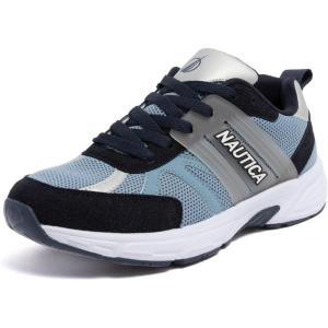 Nautica Women’s Lightweight Athletic Running Sneakers(Navy Grey)