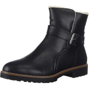 Nautica Women’s Winter Boots – Ladies Faux Fur Lined Mid Calf Zipper Snow Riding Shoes(Black)