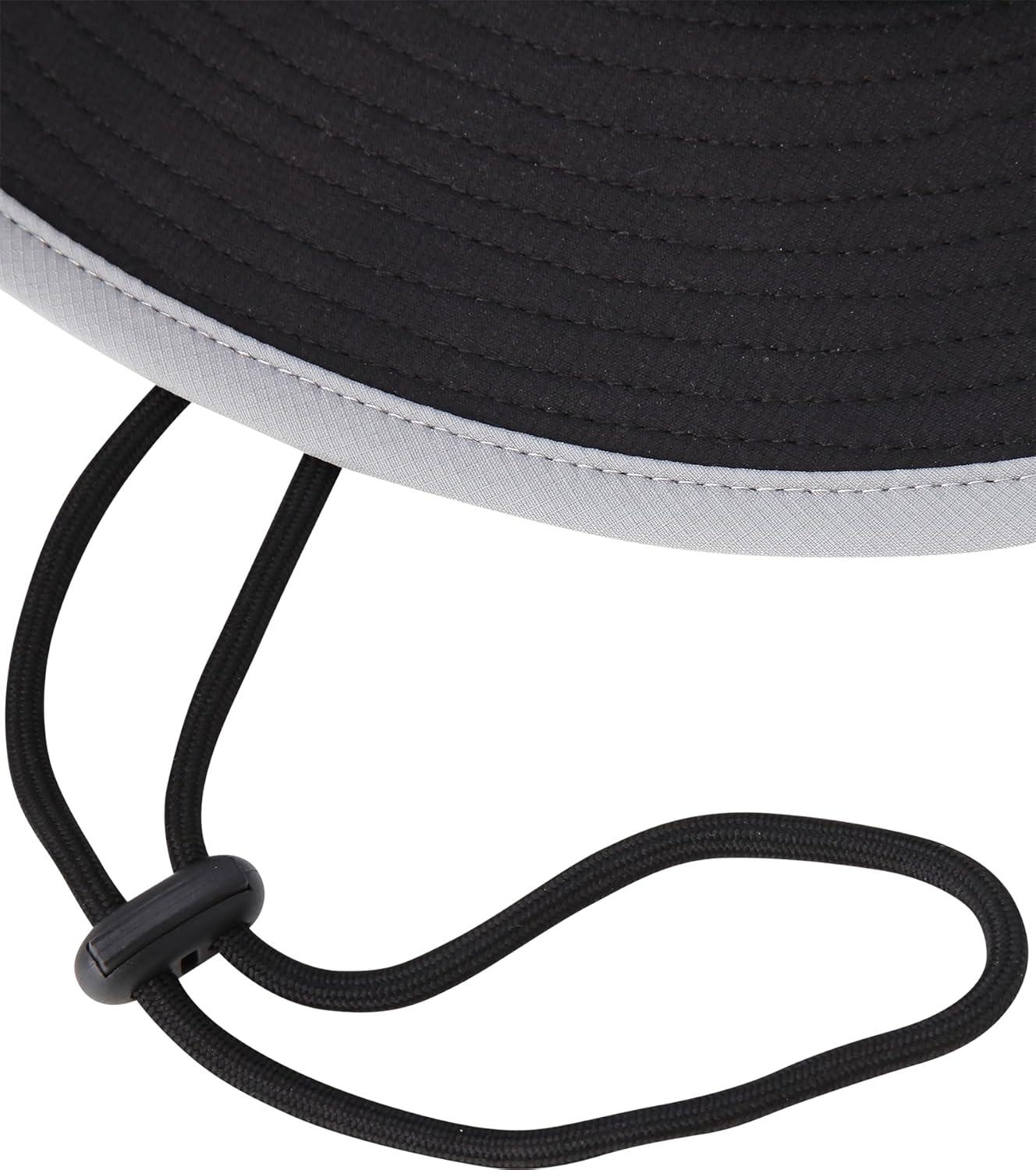 imageNautica Mens Boonie Hat Lightweight UV Protection Wide Brim Mainsail Safari Fishing Hat for Men with Adjustable StrapBlack