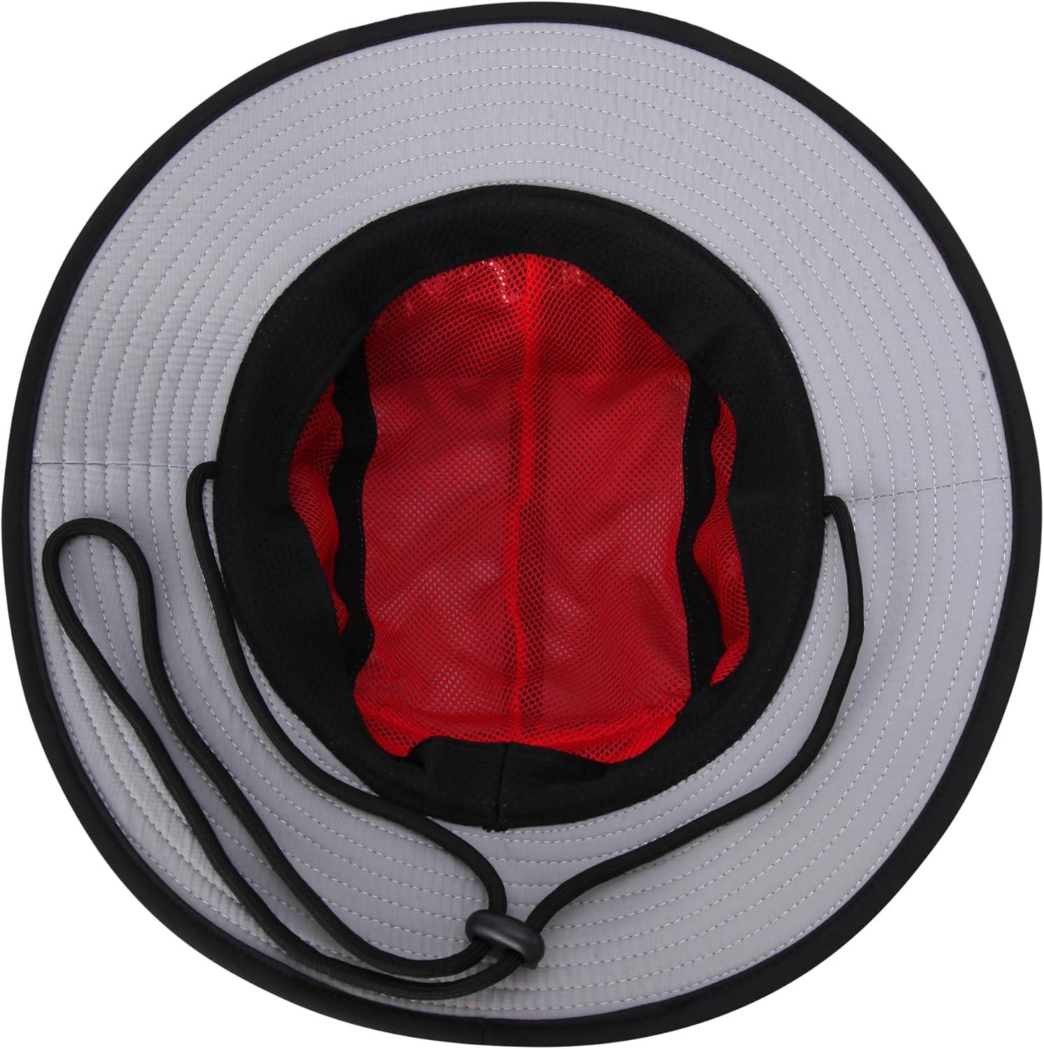 imageNautica Mens Boonie Hat Lightweight UV Protection Wide Brim Mainsail Safari Fishing Hat for Men with Adjustable StrapGrey
