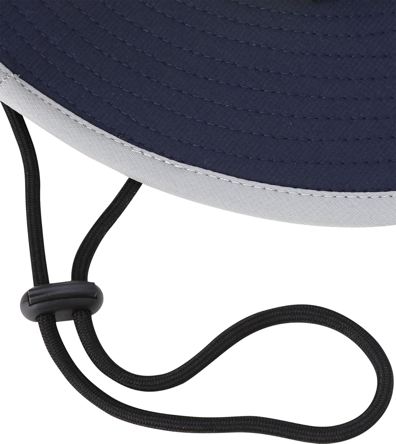 imageNautica Mens Boonie Hat Lightweight UV Protection Wide Brim Mainsail Safari Fishing Hat for Men with Adjustable StrapNavy