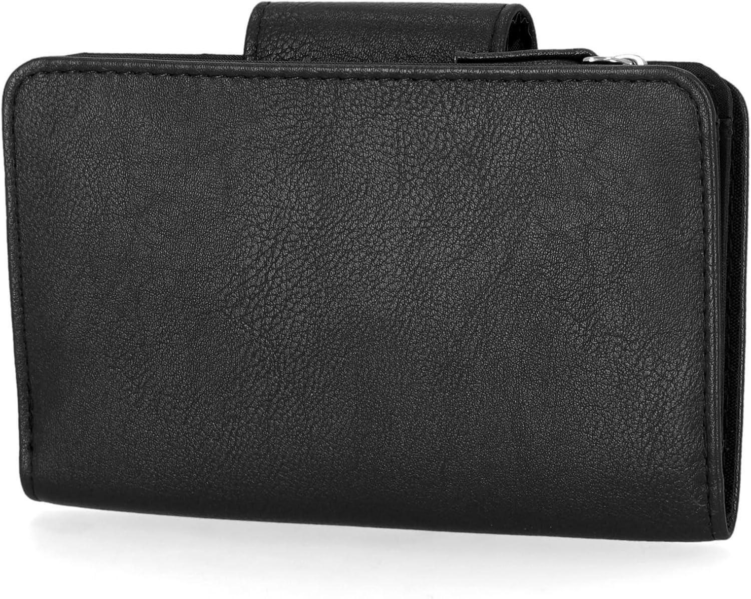 imageNautica Womens Close Reach Vegan Leather RFID Wallet Small Credit Card Holder Purse with Zipper Coin Pocket and ID Window in BlackBlack