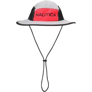Nautica Mens Boonie Hat – Lightweight UV Protection Wide Brim Mainsail Safari Fishing Hat for Men with Adjustable Strap(Grey)