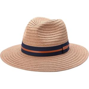 Nautica Mens Fedora Hats – Lightweight Classic Brim Straw Sun Hat for Men with UV Protection and Decorative Band(Brown)