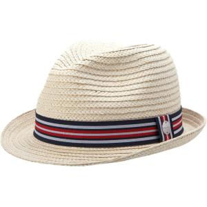Nautica Mens Fedora Hats – Lightweight Classic Brim Straw Sun Hat for Men with UV Protection and Decorative Band(Khaki/Red)
