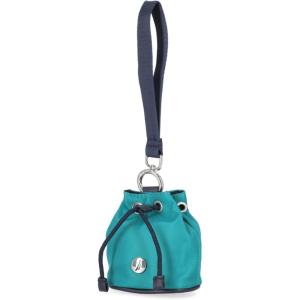 Nautica Sea Spray Drawstring Wallet Coin Purse Mini Pouch Charm with Wristlet, Black(Teal)