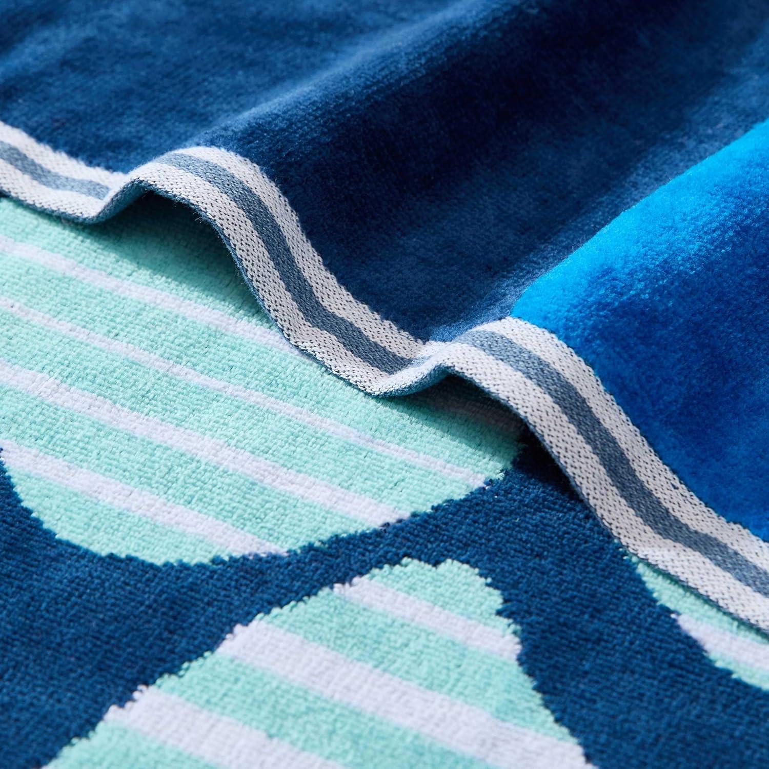 imageNautica Oversized Beach Towel Set Soft Plush Velour Towels with Hanging Loop Quick Dry amp Absorbent Beach Vacation Essentials for Adults amp Travel Turtle Beach Blue 2PackTurtle Beach Blue