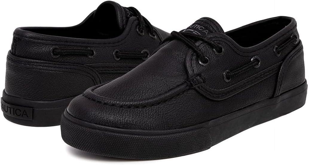 imageNautica Kids Casual Boat Shoe Loafers School Shoes for Boys ToddlerLittle KidBig KidAllover Black