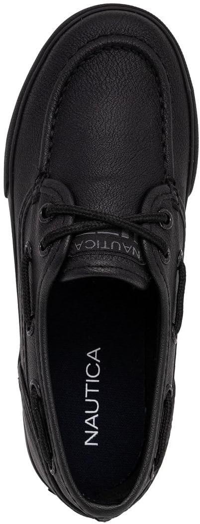 imageNautica Kids Casual Boat Shoe Loafers School Shoes for Boys ToddlerLittle KidBig KidAllover Black