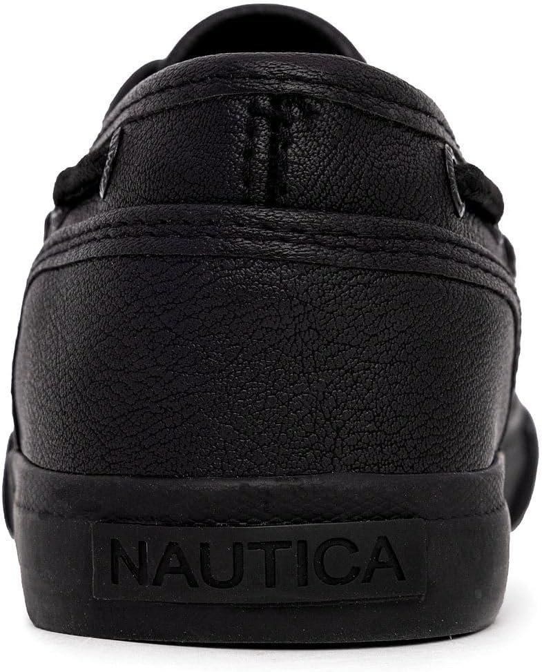 imageNautica Kids Casual Boat Shoe Loafers School Shoes for Boys ToddlerLittle KidBig KidAllover Black