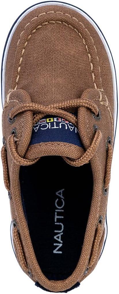 imageNautica Kids Casual Boat Shoe Loafers School Shoes for Boys ToddlerLittle KidBig KidCognac