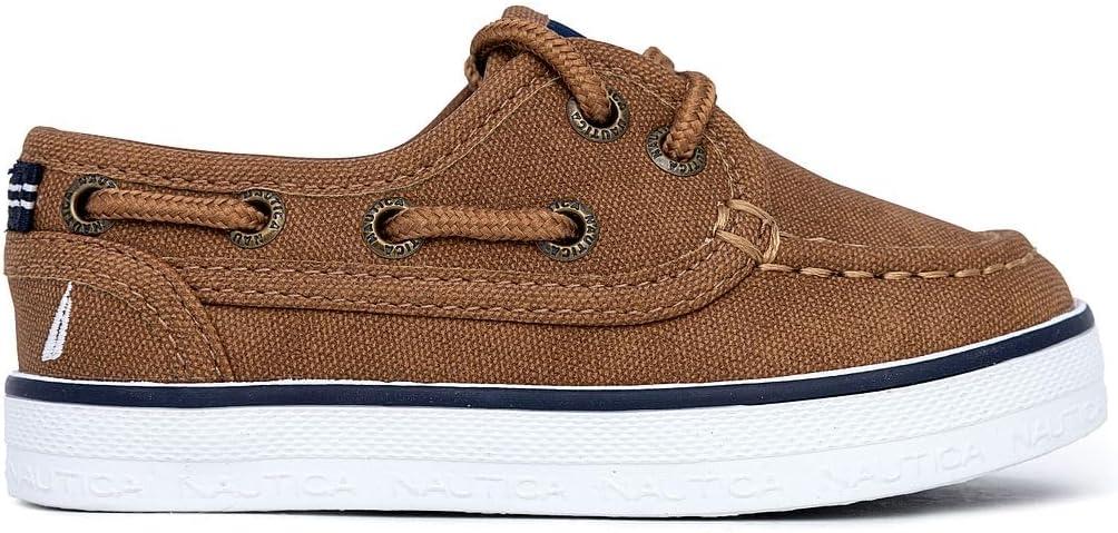 imageNautica Kids Casual Boat Shoe Loafers School Shoes for Boys ToddlerLittle KidBig KidCognac