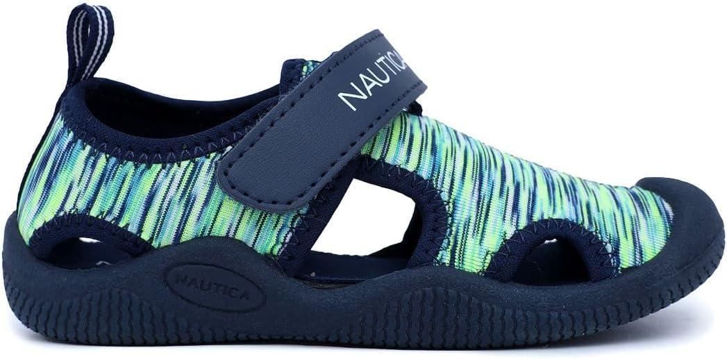 imageNautica Kids Protective Water ShoeClosedToe Sport Sandal Boy Girl Big KidLittle KidToddlerNavy Lime Heather